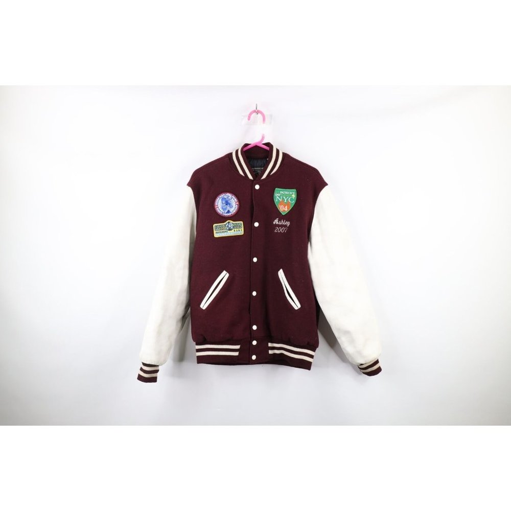 Vintage Y2K Streetwear Medium Wool Leather Marching Band Varsity Jacket USA